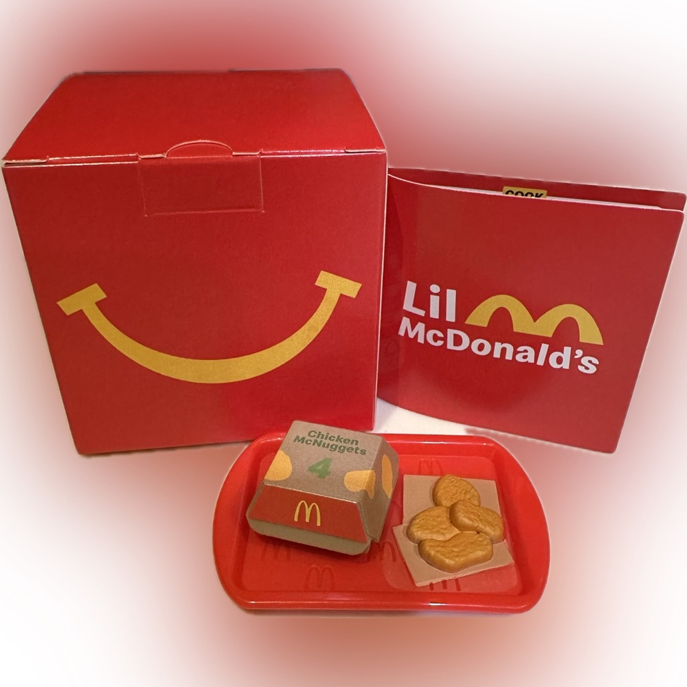 LIL MCDONALDS HAPPY MEAL CHICKEN NUGGETS ON A TRAY TOY TINY MINI DOLL DOLLHOUSE